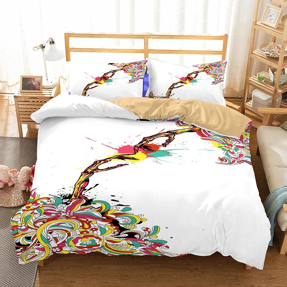 

Printed Skull Cartoon Duvet Cover Set With Pillowcases Color Butterfly Queen White Double Beddding Home Textile Modern Style EU single(135x200cm)