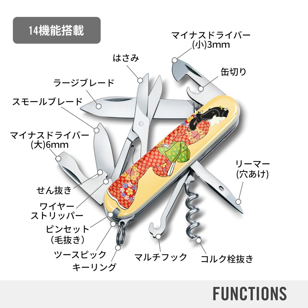 Multi-tool Victorinox Climber 14 Functions White Ukiyo-e Art Design 1.3703.7-X26
