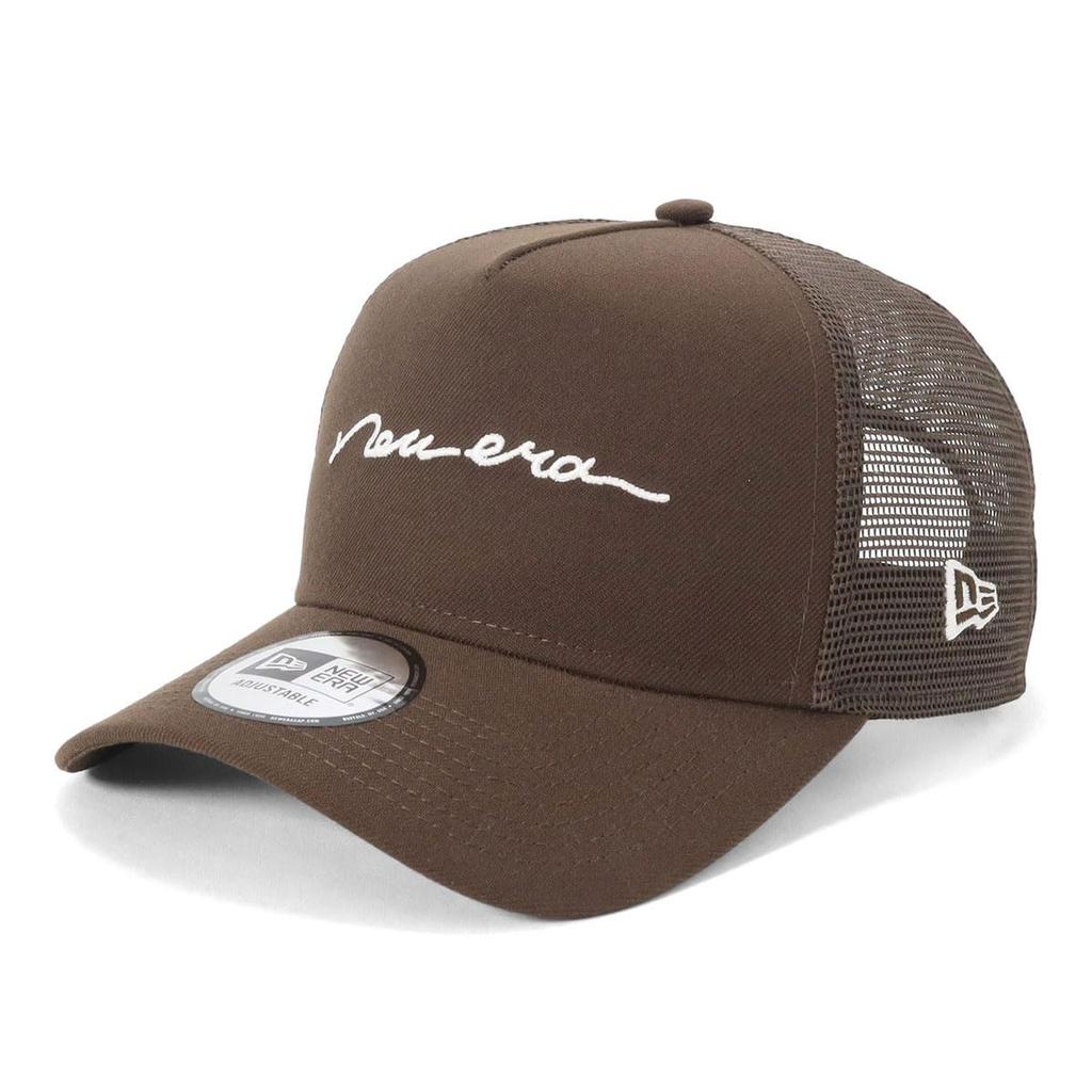 New Era 9Forty Trucker Handwritten Logo Mesh Cap in Available exclusively at A-Frame Walnut. ONSPOTZ.