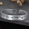 Engraved Cuff Bracelet Vintage Silver-Tone Alloy Wrist Bangle with Open Slip-On Design for Everyday Outfits and Casual Simple Gifting