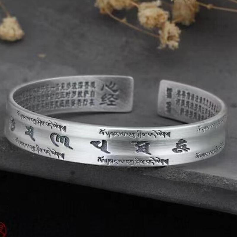 Engraved Cuff Bracelet Vintage Silver-Tone Alloy Wrist Bangle with Open Slip-On Design for Everyday Outfits and Casual Simple Gifting
