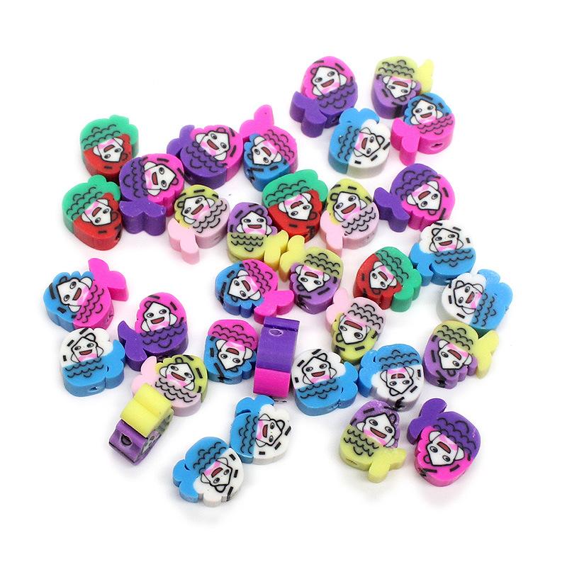 Soft Pottery Pieces Beaded Diy Mobile Phone Chain Accessories Loose Beads Smiley Face Letters Animal Fruit Mixed Soft Pottery