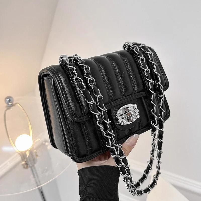 

Элегантная и универсальная женская сумка через плечо с мягкой цепочкой, ароматная, квадратная, маленькая, многослойная