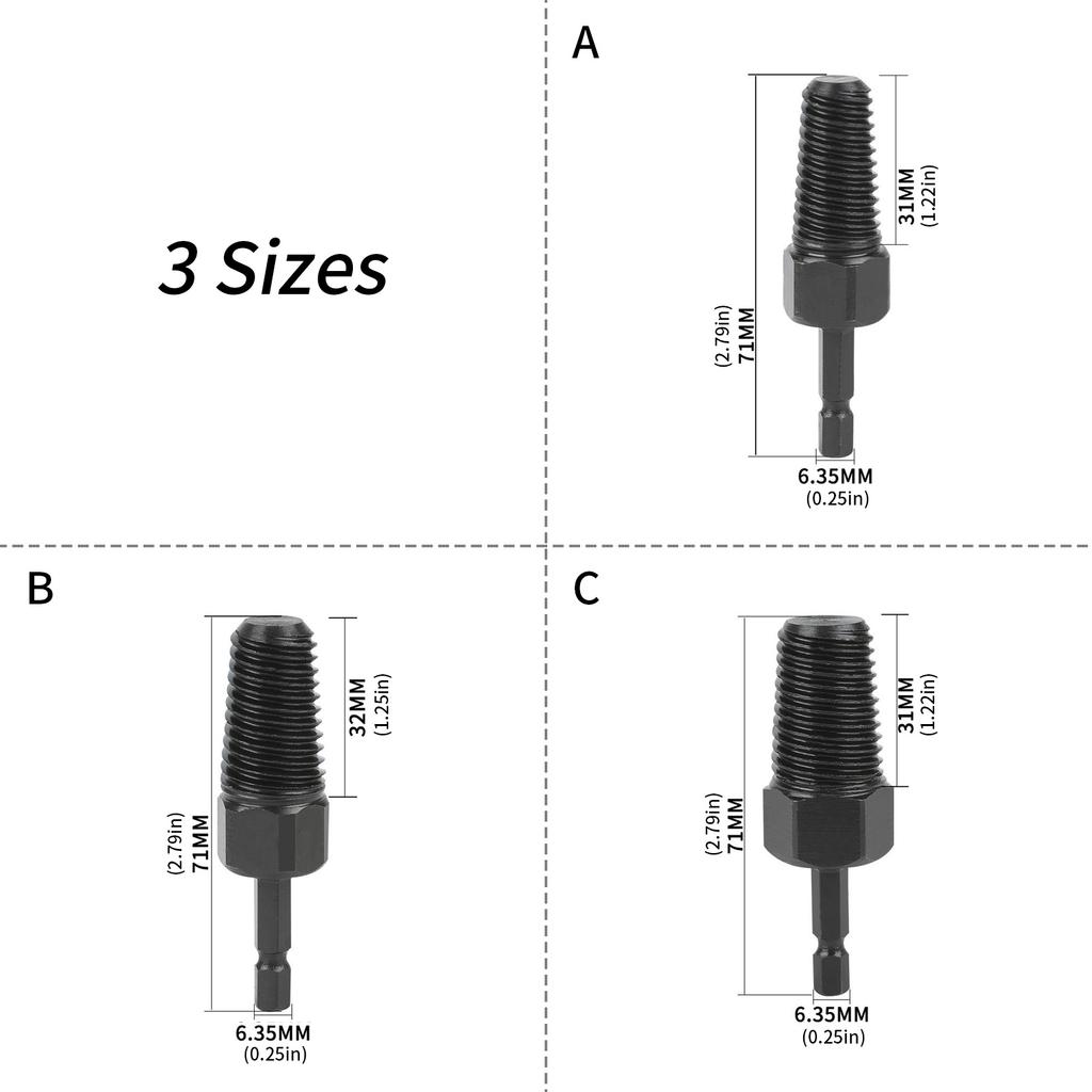 Broken Screw Extractor Tool Screw Removers Hexagonal Shank Drill Extractor For Impact Driver Home Repairs Hand Tool