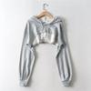 Women's Spring & Autumn Cropped Dance Hoodie - Versatile, Long-Sleeve, Loose-Fit