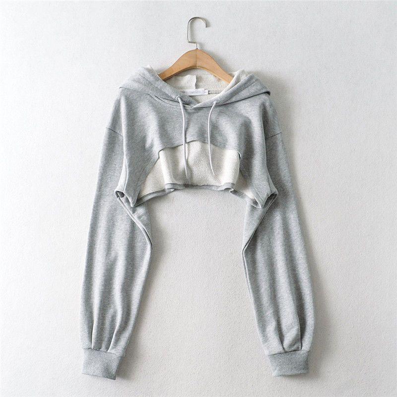 Women's Spring & Autumn Cropped Dance Hoodie - Versatile, Long-Sleeve, Loose-Fit