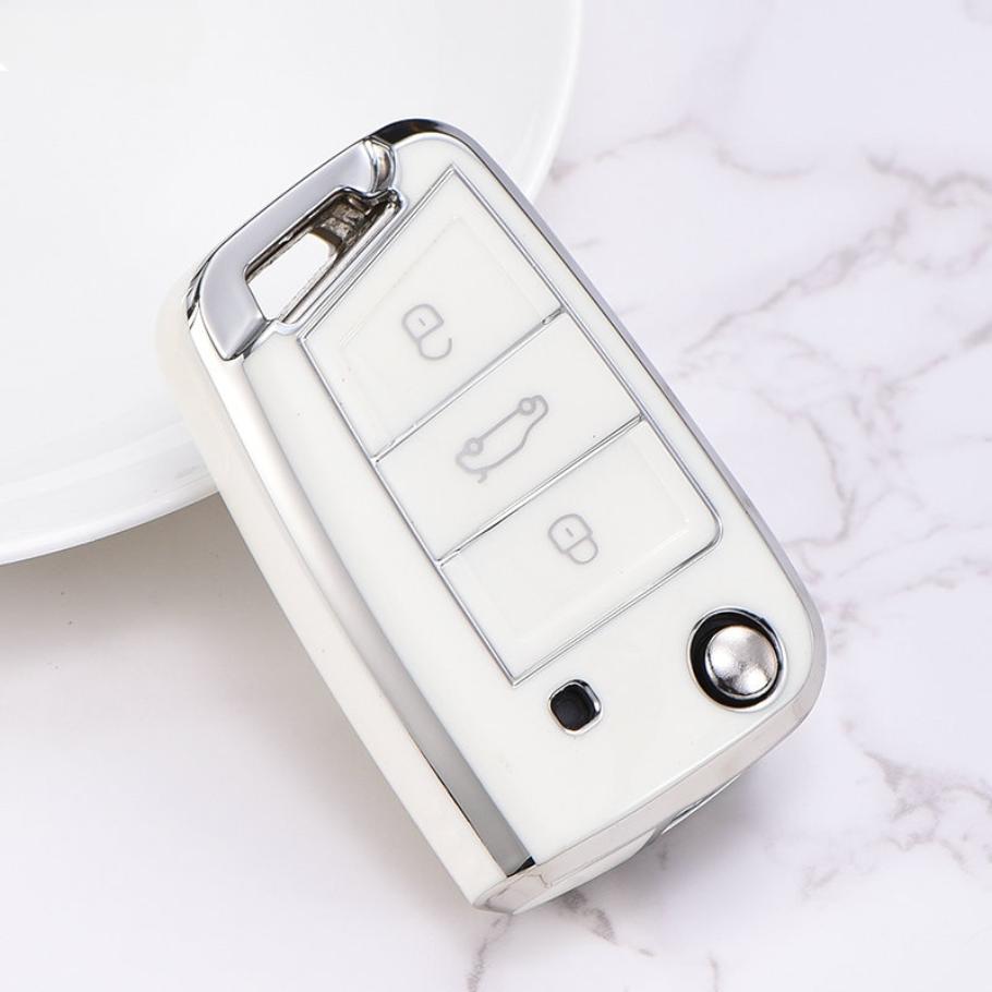 Car TPU Key Case Cover For VW Volkswagen Golf 7 MK7 Tiguan MK2 T-roc T-cross Skoda Octavia Kodiaq Karoq Seat Ateca Leon Fob