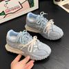 Spring New Style Women's Sporty Casual Thick Bottom Double Strap Dequan Shoes Versatile Leisure Fashionable Cross Strap Footwear