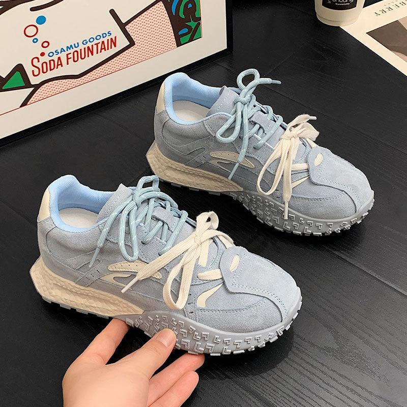 Spring New Style Women's Sporty Casual Thick Bottom Double Strap Dequan Shoes Versatile Leisure Fashionable Cross Strap Footwear