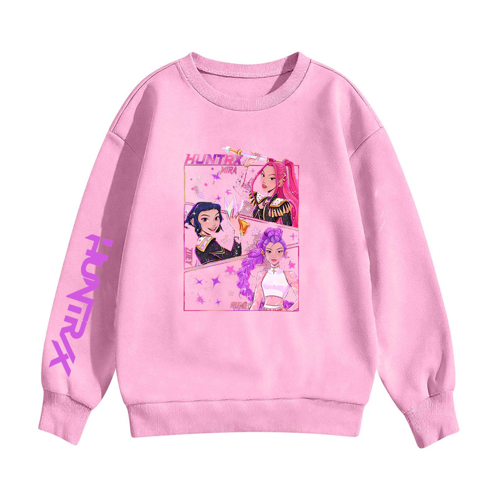 

Детская толстовка с капюшоном для мальчиков и девочек, модная толстовка с длинными рукавами и принтом 130 розовый