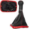 VW Golf IV 97-06 Shift Knob with Leather Gaitor and Red Frame
