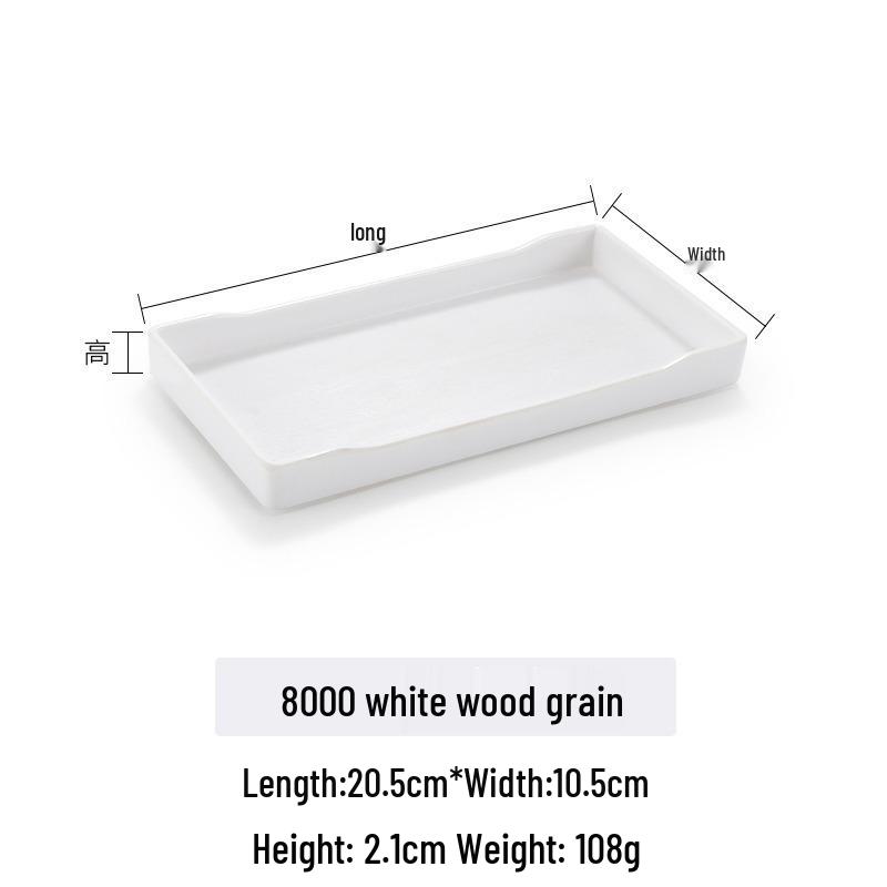 Japanese-Style Rectangular Melamine Plate for Sushi and BBQ