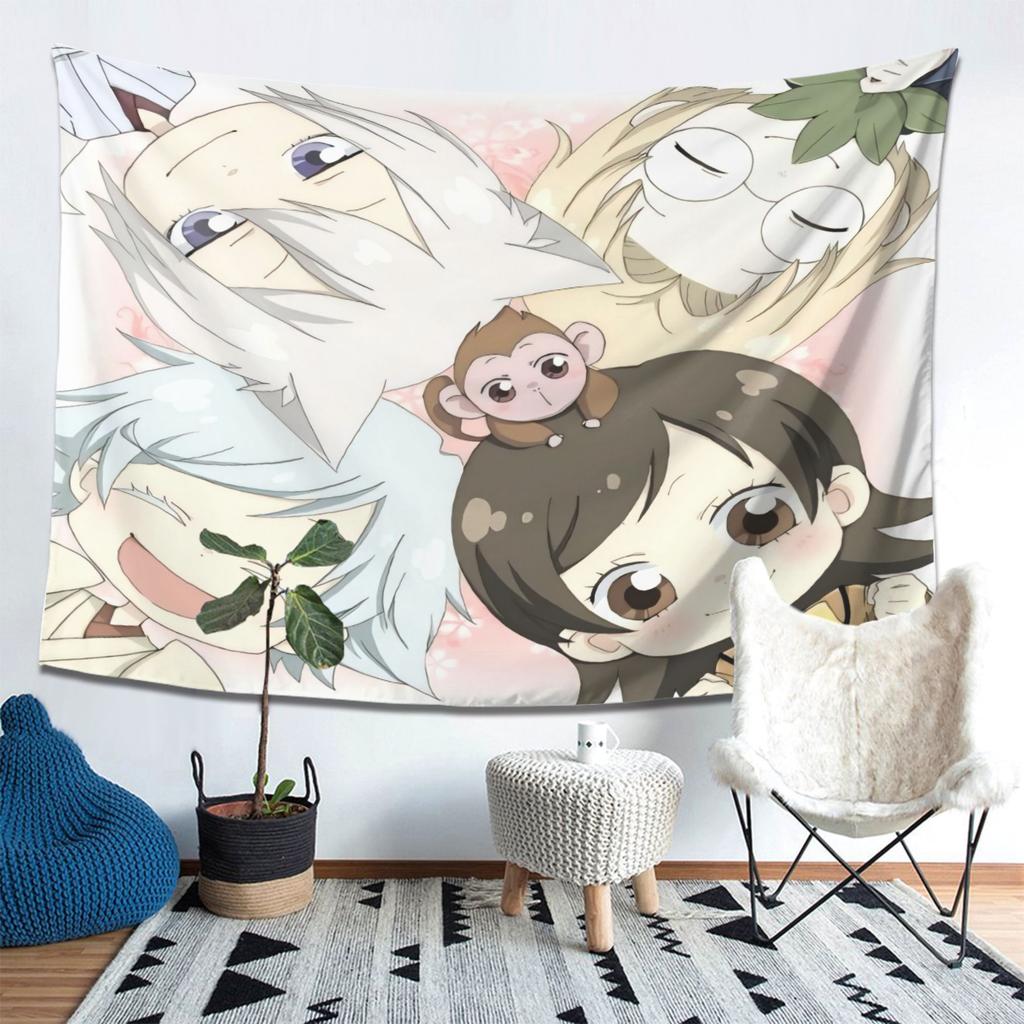 Healing Anime Wall Hanging, Girly Style Decorative Cloth, Living Room Tapestry, Cute Room Decoration