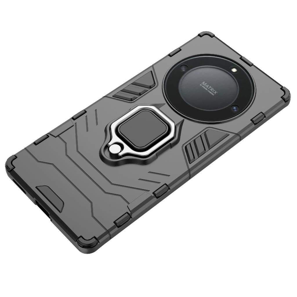 For Honor X40 5G/X9a 5G/Magic5 Lite 5G Ring Holder Kickstand Back Cover TPU+PC Anti-drop Phone Case