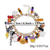 Gothic Punk Halloween Ghost Pumpkin Spider Skull Multi-Pendant Bracelet Unisex Fashion Jewelry Party Gift Handmade Craft