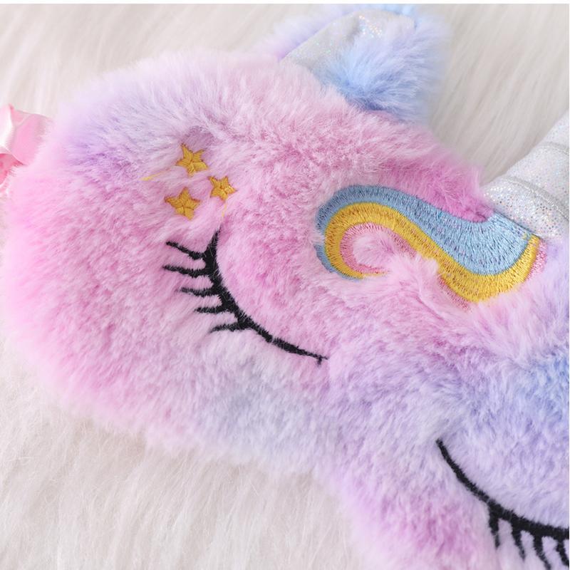 Maschere per Dormire in Morbido Peluche Copriocchi Cartoni Animati Carini Unicorno Paracocchi Paracelesti per Donne Bambine Bambini Viaggio Riposo