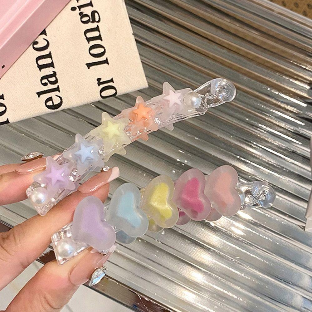 

Acrylic Claw Clips Frosted Ponytail Holders Headwear Banana Clip Girl B