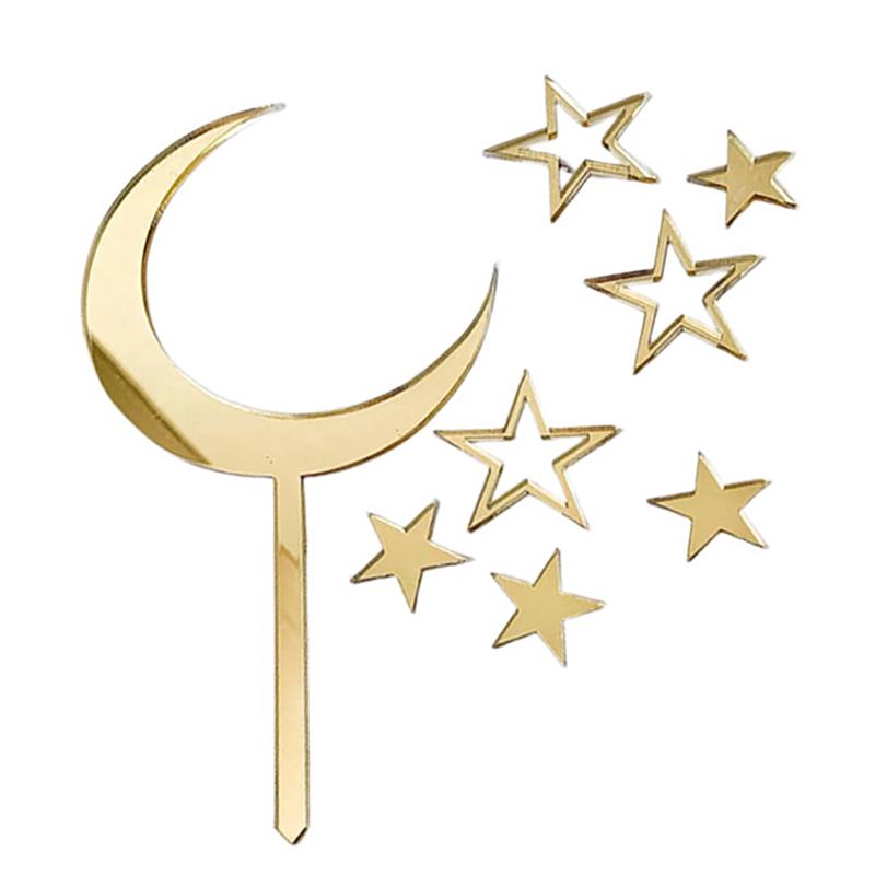 

{Summer2} 1 Set Acrylic Welcome To The World Stars Moon Birthday Cake Toppers For Baby Party Cupcake Decoration Cake Stand