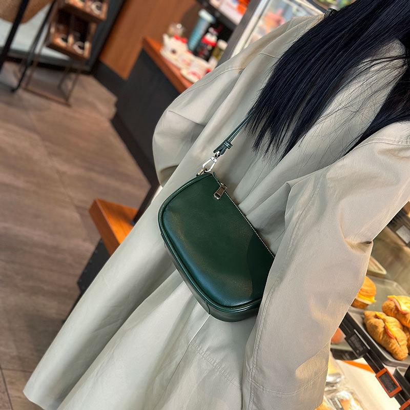 Genuine Leather Women's New Cowhide Diagonal Span Bag with Two Shoulder Straps.
