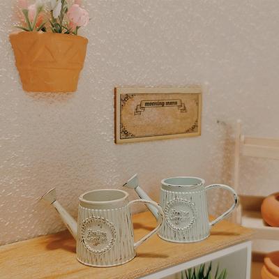 1Pc Dollhouse Watering Kettle Sprinkler Flower Gardening Shower Simulation Miniatures Scale Microscopic Room Diy Decoration