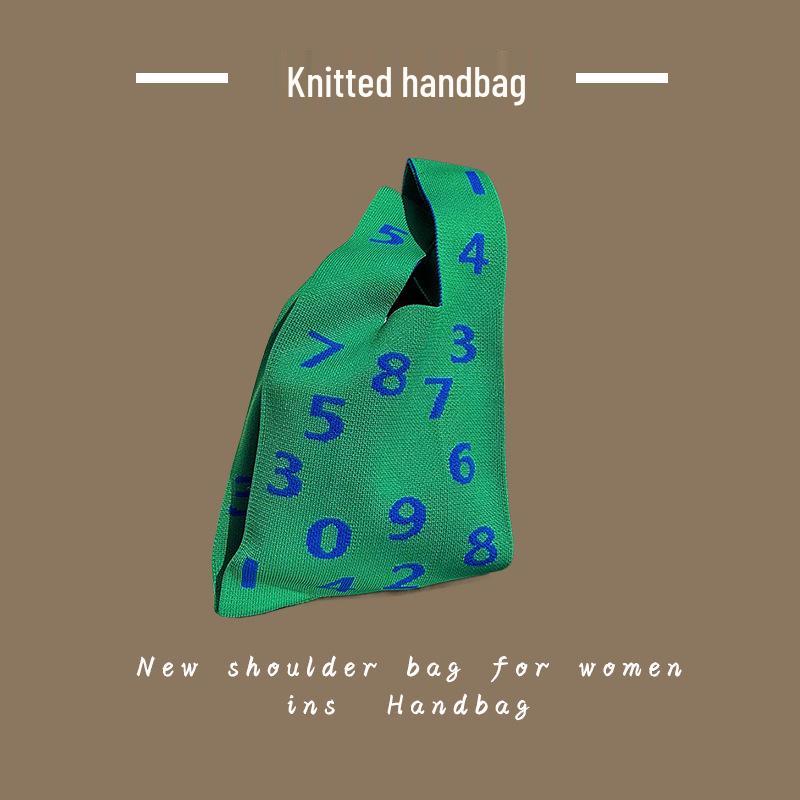 

Модная женская вязаная шерстяная сумка-ведро - Повседневная сумка-тоут и сумка для ланча