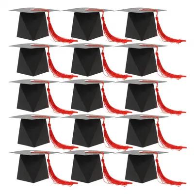 50Pcs Graduation Cap Shaped Cardboard Candy Holder Easy Assembly Graduation Party Favor Box Multi Function Gift