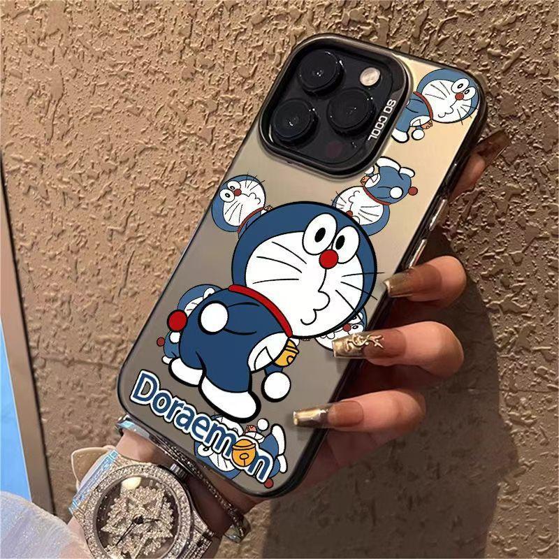Back Jingle Cat Colored Silver Shell Applies To Apple 17/16/15 Pro Mobile Phone Case 14promax13/12/11 Tide