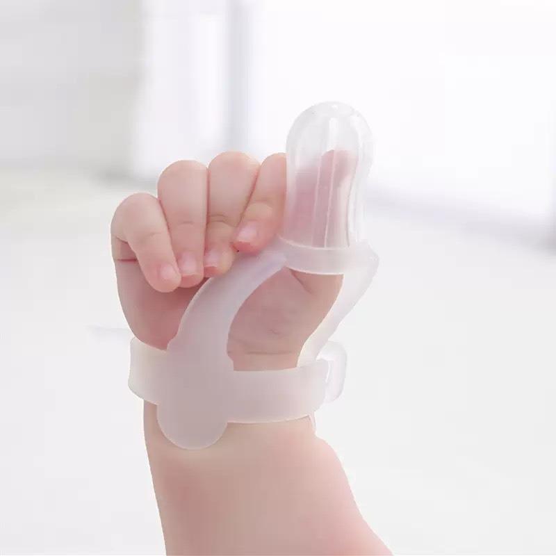 Silicone Baby Teether Pacifier Ring: Anti-Sucking Finger Cot Bracelet for Teething Relief