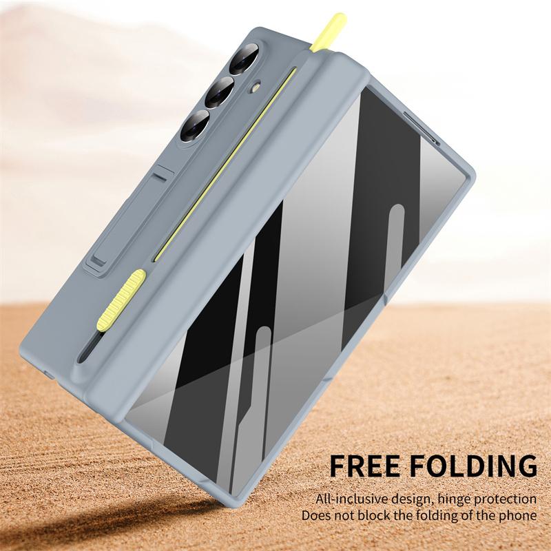 For Samsung Galaxy Z Fold 8 Ultra 8 7 6 5 4 3 with Touch Pen & Telescopic Slot Case Full Hinge Screen Protect Film Bracket Cove
