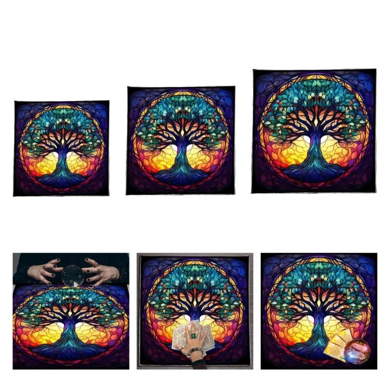 Divinations Tablecloth Circle Tree Astrology Tarots Card Tablecloth Altars Cloth Divinations Board Game Accessory