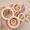 Wooden Rings For Crafts Supplies Unfinished Wood Circles Ring DIY Pendant Connectors Jewelry Making Handmade Ornaments Wholesale