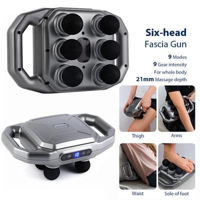 Six-head Fascia Gun High Frequency Vibration Body Massage Gun Back Massager Waist Massager Neck Shoulder Thigh Fascia Masajeador
