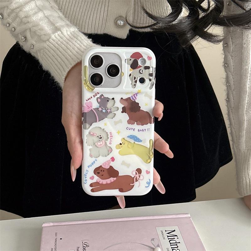 Cartoon Cute Dogs Full Coverage Phone Case for iPhone 13/14/15/16/17 Pro Max