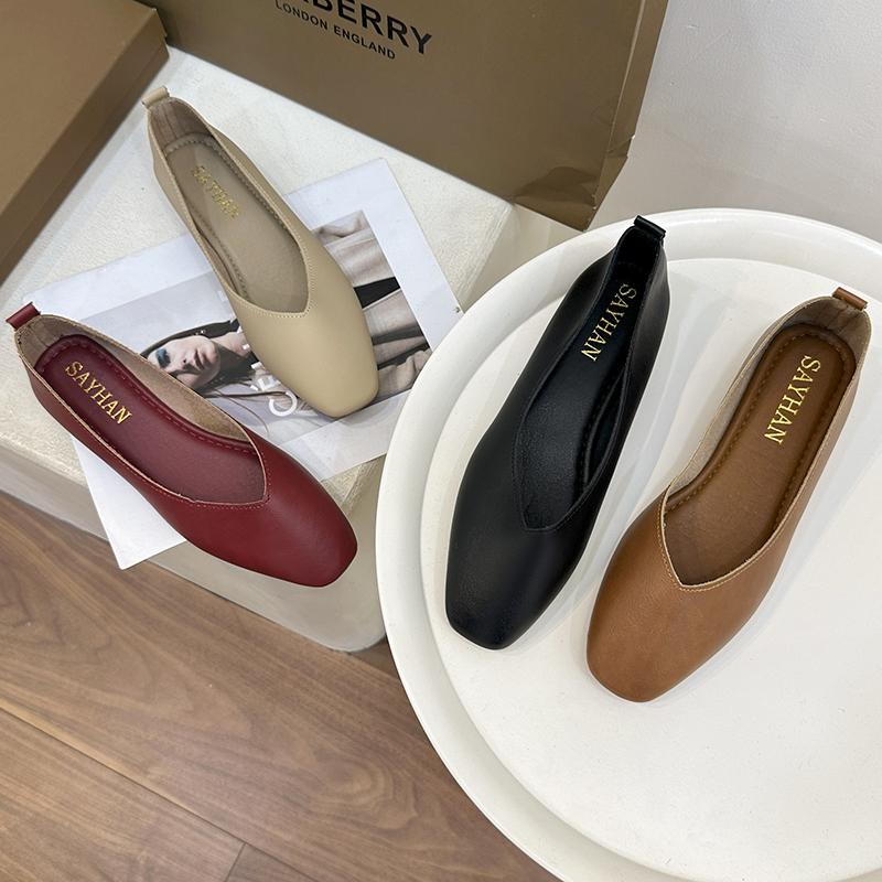 Multicolor Low Heel Women's Shoes 2024 Round Head Flat Shallow Mouth Single Shoes Casual Hundred Casual Shoes