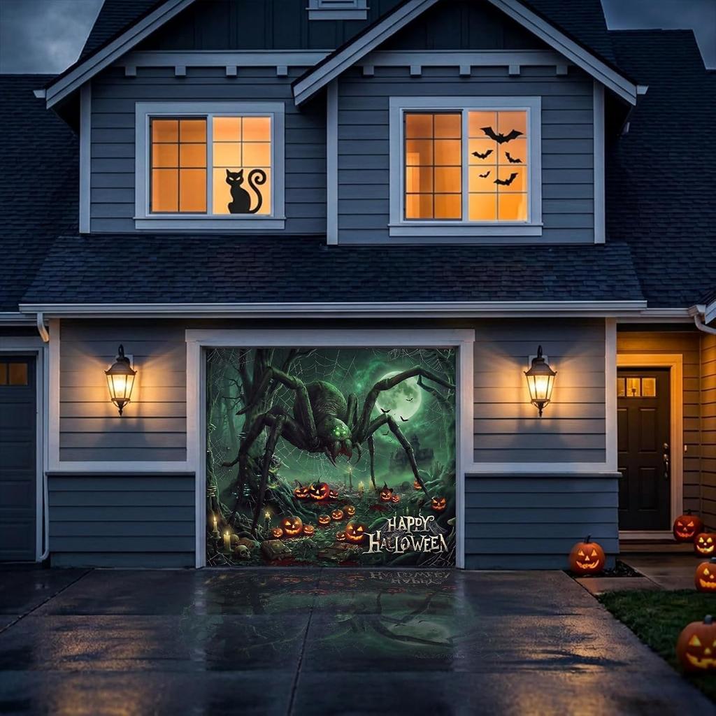 335. Halloween Garage Door Cover - Spider Garage Buddy Door Backdrop