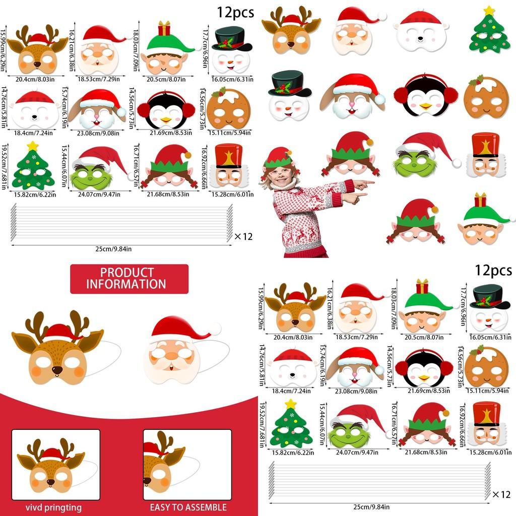 Sněhulák Vánoční Sob Papírová Maska Párty Foto Rekvizita Na Dekoraci Svátek