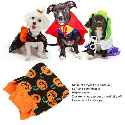 Winter Dog Clothes Warm Sweater For Small Medium Dogs Cats Knitted Halloween Pumpkin Puppy Jacket Pets Clothes 
