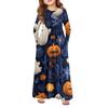 Girls' Maxi Dress Halloween Day- Long Sleeve Pocket Dress