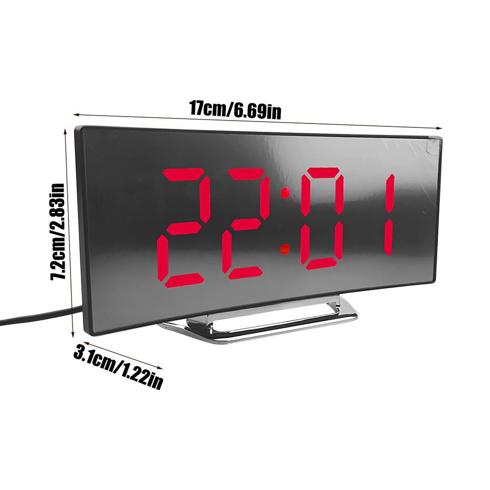 

Digital Display Clock LED Display Digital Clock for Bedroom High-Brightness Time Management Tool Quiet for Boys Girls Teens червоний