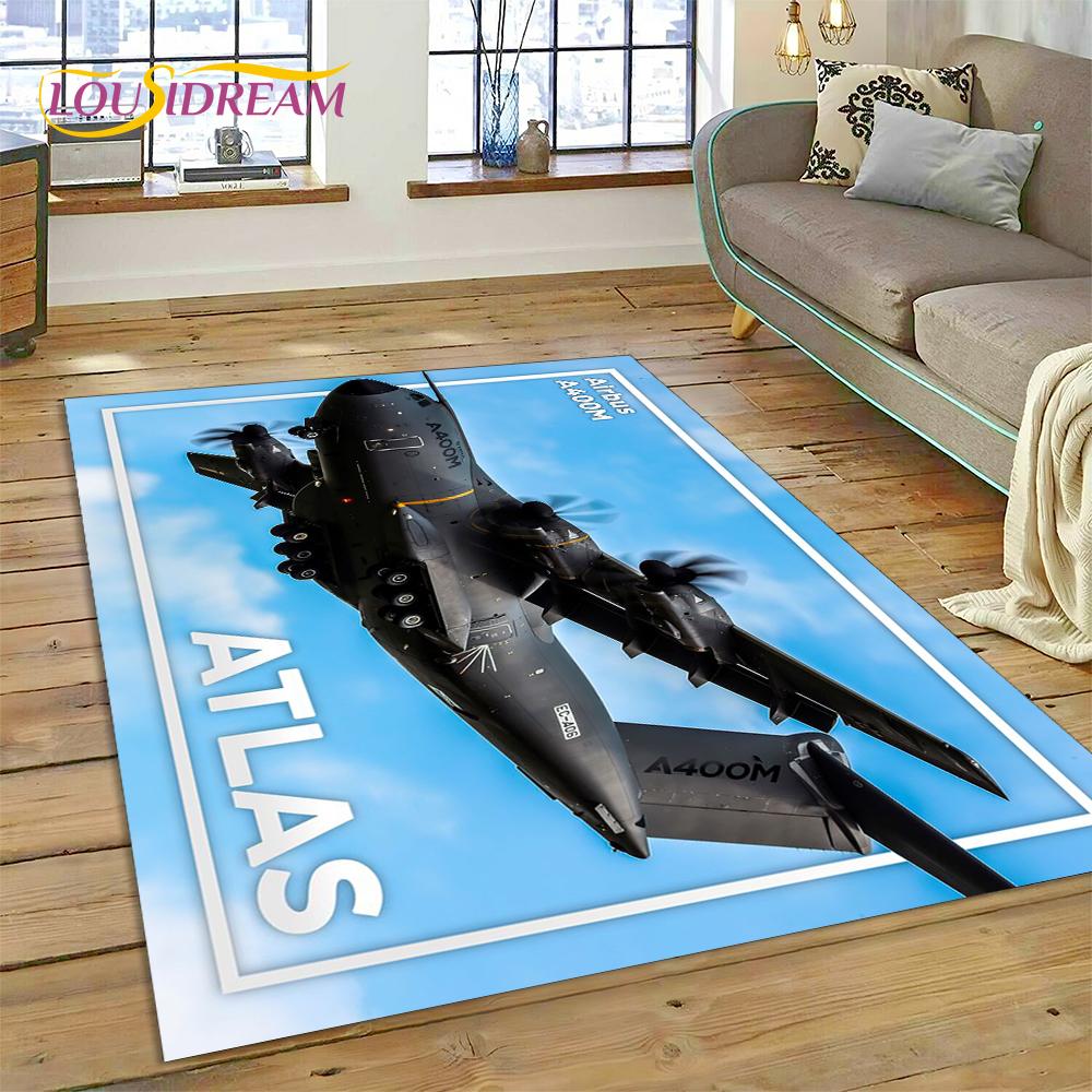 3D Flygvapnets Jaktplan Spitfire Flygplan Matta för Hem Vardagsrum Sovrum Soffa Dörrmatta Dekor, Barnområdesmatta Halkfri Matta