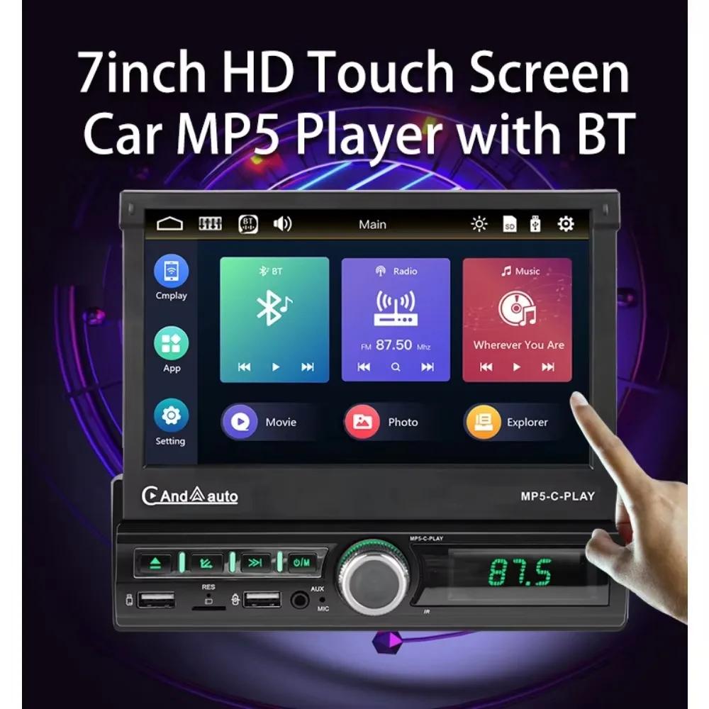 TOYOUSONIC 7inch Touch Screen Car Radio Carplay Android Auto Universal Multimedia Player Mirror Link BT USB 1 din Car MP5 Player