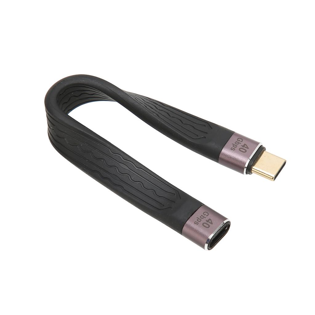 Short USB C Cable 40Gbps Dual Head FPC Durable Type C Male to Female PD 100W Fast Charging Cord