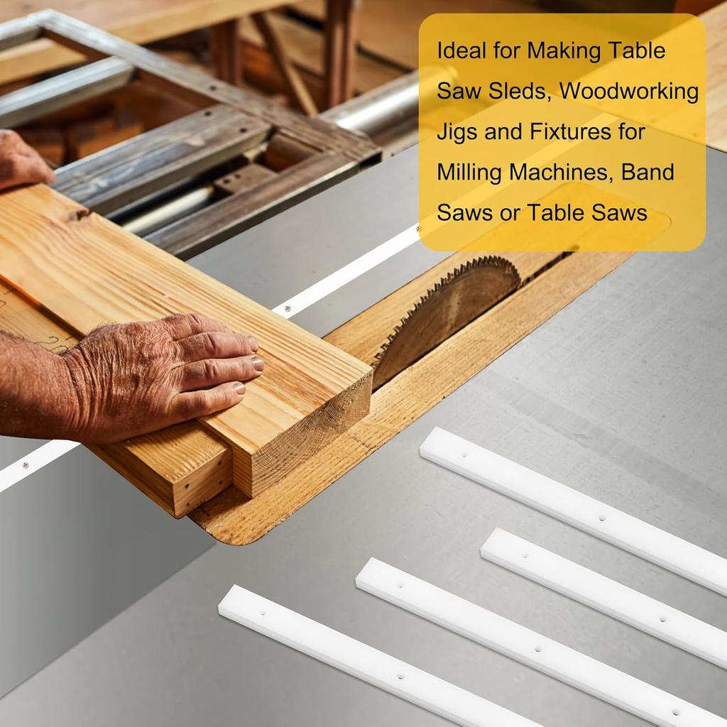 4 Pack Crosscut Sled, Anglecai 3/4" X 3/8" X 17" Miter Bar for Table Saw Crosscut Sled for Table Saw Sled with Predrilled Holes and Screws Table Saw