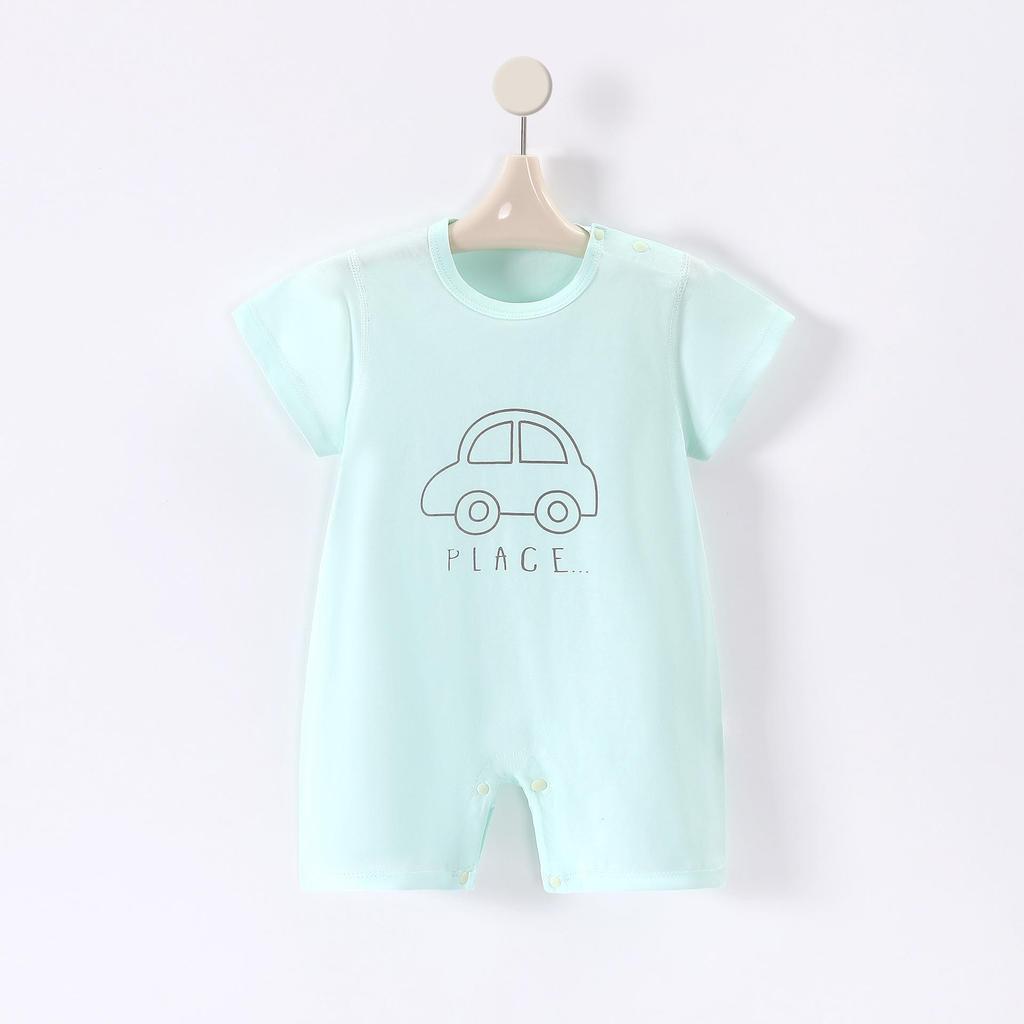 Newborn Baby Short-Sleeve Romper - Light Summer Jumpsuit for Boys