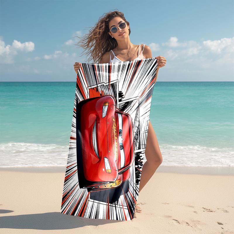 Lightning McQueen Beach Towel Outdoor Camping Beach Towel for Vacation Swim Outdoor Pool Absorbent Bath Towel