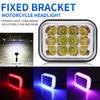 1/2PCS Motorcycle Spotlight Three Color Fog LED Lamps For Car SUV UTV Trucks 12V Headlight Driving Light Flash Fixed Bracket