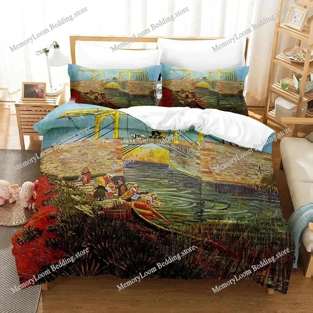 Artwork Unique Van Gogh Bedding Set Queen/King Size Duvet Cover Comforter Soft Cozy Home Textile Set Luxury Gift Bedroom Decor