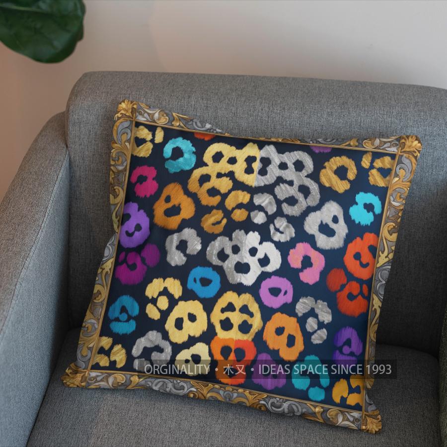 2D Bunte Leopardendruck Kissen Für Stilvolle Dekoration Muster Kissenbezug Geeignet Für Sofa Schlafzimmer Auto Kissenbezug