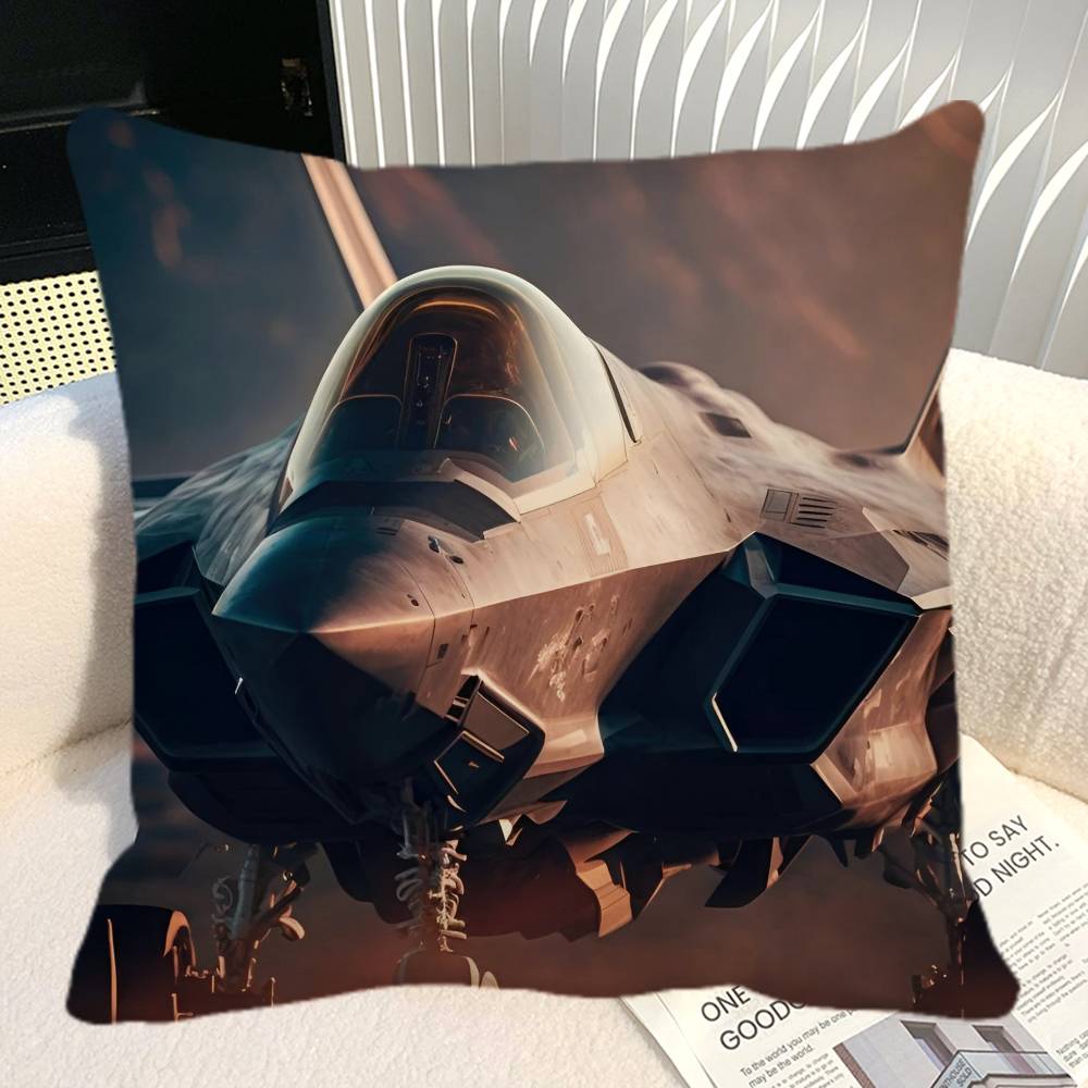 Combat Aircraft F Fighter Eurofighter Typhoon V Airplane Pillow Case Square Sofa Leisure Comfort Cushion Car Home Decoration