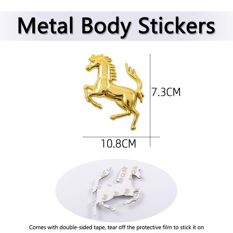 Nouveau Sticker Aluminium 3D Personnalisé Voiture Autocollants Carrosserie/Latéral/Arrière Badge Emblème Autocollant pour Ferrari Cheval Métallique Logo Modifié